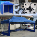 접이식 옥상 투명 텐트 바비큐 포장마차 천막 썬쉐이드 돔 야외 네 다리 삼면 그늘 울타리 : 대륙마트샵