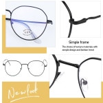 안경테 빈티지 클래식 안티 블루 라이트 안경 여성 남성 빈티지 라운드 프레임 게임 고글 블루 레이 차단 안경 : BOUN