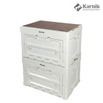 카르닉 캠핑박스 폴딩박스 56L 캠핑테이블 접이식 카고 수납 정리함 폴딩 오픈 도어 : Karnik Sports