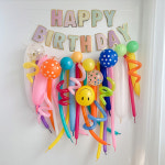 [데이지룸] 레인보우 생일 파티 풍선+펌프 세트 아기 생일 파티 기념일 장식 : daisyroom