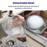 Etekcity 보울형 저울 실버 스테인리스 스틸 5kg   0.1g 단위저울 Etekcity 0.1g Food Kitchen Scale, Bowl, Digital Grams : 천조국상점