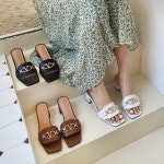 보보앤코 신상 소가죽 골드 브이 슬리퍼 미들힐 5.5cm (3color) : 보보앤코