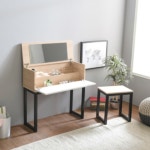 800X1100 접이식 화장대의자세트 뚜껑있는화장대 콘솔 수납 스툴 : 이해가구백화점