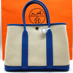 [국내배송] 에르메스 가든파티 30 캔버스 블루 에크루 Z각인 : 바잉모어