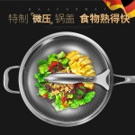 bauformat 스테인레스 궁중팬 인덕션 겸용 316L 34cm 볶음팬 뚜껑 무연 벌집 : ExpressMi