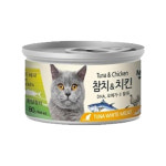 미우와우 고양이캔 흰살참치+닭고기, 80g, 1개 : 피에스펫