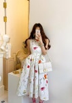 (무배) 아뜰리에 백리스 플라워 롱원피스 (꽃무늬,패턴,컬러풀) [비비아레이디] : vivia