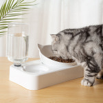 펫코노미 반려동물 원형 반자동 급수기 + 급식기 세트 : 펫코노미