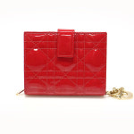 [중고명품 미스터문] Dior(크리스챤디올) S0027OVRB 레드 페이던트 까나쥬 금장 레이디 디올 에덴 반지갑 [중고명품매입] : MISTER MOON