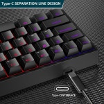 유선 무선 기계식키보드 미니 게임 61 키 type-c 파란색 스위치 rgb 조명 pc : 비빙