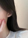 더휘 10k gold 데일리 베이직 심플 원형 큐빅 원터치 금 링 귀걸이 : 더휘