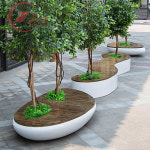 FRP 쇼핑몰 라운지 벤치 의자 스팟 유리 섬유 강화 플라스틱 화분 좌석 공원 11 : 샵앤모아