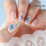 나비 그린 그라데이션 버터플라이 젤네일스티커 네일 스티커 : 하나쭌