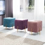 인테리어 간이 스툴 모듈 디자인 화장대 식탁 카페 업소 가정 거실 보조 낮은 기능성 스테인레스 스틸 다리 벨벳 패브릭 체어 미니 사각 쿠션 1인... 