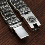 CROWN 실버925 은 레트로 불교 은팔찌 11.5mm S073 : 왕 관