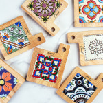 끌리마 아트 원목 고급타일 냄비받침대 : 끌리마디자인 선물샵