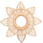 라탄환심 라탄재료 1 pc 등나무 공예 꽃 프레임 크리 에이 티브 사진 벽 매달려 프레임 장식 손으로 짠 등나무 거울 홈 장식 용품 : 파파스글로벌