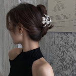 심플 메탈 포인트 11종 헤어 집게핀 고정핀 머리핀 반올림 올림 반묶음 왕집게핀 헤어핀 가벼운 악세사리 : 뮤고스