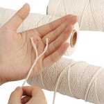 라탄환심 라탄재료 174pc diy macrame 코드 천연 목화 로프 나무 링 나무 스틱 꼰 코드 티셔 마크라메 키트 벽걸이 식물 옷걸이 : 파파스글로벌