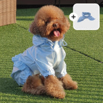 비바이조이 강아지우비 후드러플올인원 기능성 방수 비오는날 하네스홀 체형에 맞게 끈조절 : BEBYZOE