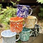 하코야 마블 법랑 머그컵 크로우캐년 머그 베이비블루 점박이컵 모던하우스법랑 캠핑 컵 : 심플리하우스샵