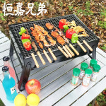 캠핑 숯불 그릴 화로대 바비큐 BBQ 아웃도어 바베큐 불멍 미니 야외 스토브 가정용 숯 단일 숯 케밥 작은 도구 필드 스토브 전체 세트 : 프리버스YJ