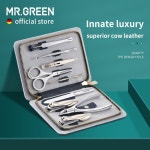 네일세트 mr.green innate 럭셔리 매니큐어 세트 외과 학년 가위 스테인레스 손톱 깎기 키트 풀 그레인 소 가죽 패키지 페디큐어 : 판다주주