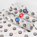 27x27 알찬 디자인 김밥 포장지 식품 포장 코팅 노루지 유산지 1000장 : 해피팩