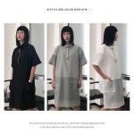 애견미용사가운 헨리넥 집업 루즈핏 롱 원피스 미용 앞치마 유니폼 작업복 : 요기요스토어