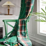 그린 체크 빈티지 커튼 가정 주방 거실 아기방커튼 호텔 펜션 민박 큰창 가림막 : G.H.L샵