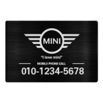 마킹맨 미니 mini 쿠퍼 쿠페 풀 메탈 주차 전화 핸드폰 번호 알림 판 새차 선물 제작 : saja몰