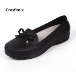 편안하고 고급스러운 Cresfimix 여성 패션 달콤한 흰색 슬립 로퍼 숙녀 캐주얼 고품질 안티 스키드 신발 Zapatos 드 Mujer B5733 : 주신대신