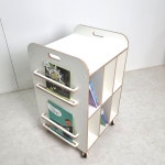 이동식 바퀴달린 책장  도서관 북트롤리 북카트 [밀라야이동식책장] : 미레아우드