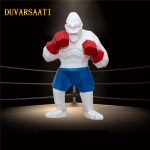 추상 수지 복서 킹 조각 홈 장식 동물 싸우는 대형 산 고릴라 그림 : 두로라인