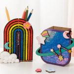 알록달록한 연필꽂이 컬러클레이 클레이아트 클레이패키지 무지개 : 율아트