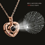 써지컬스틸 체인 100가지 언어로 사랑해 목걸이+반지 한쌍 Heart Rose +선물케이스,보증서 : RedGallery