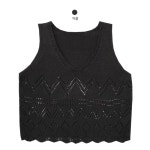 스카시니트 크롭 조끼 핑크 니트 여름 여성 조끼 : 너에게단비