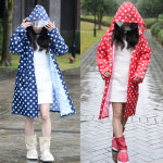 여자레인코트 여성용우비 코트우의 예쁜비옷 방수비옷 옷 세트 휴대 윈드 브레이커 여행 롱 : 2 행복나무가있는집