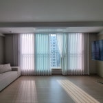 김해 율하 시티프라디움 1차 쉬폰커튼 거실스타일링 : 데코인 홈