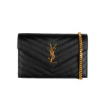 23SS 생로랑 금장 로고 모노그램 체인 숄더백 블랙 393953 BOW02 1000 : FARMSHOP