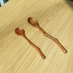 [옻칠 스푼] 구불구불 나무 스푼 홈카페 홈디저트 우드 머들러 커트러리 : 이지주방