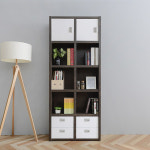 5단 10칸 높은 책장 거실 서재 아이방 원룸 슬림 키큰 인테리어 서랍 수납 장 책꽂이 : 로라우드