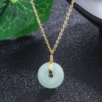 CROWN  고급 그린 옥 평안단추 목걸이 귀걸이 C919 : 왕 관