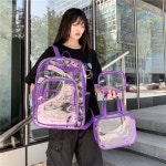 미니백 여성가방 비닐 백팩 PVC 숄더백 클러치백 청가방 캔버스백 에어백 청가방  비즈백 여름가방 미니 비치백 : 마니만물상