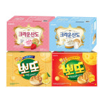 크라운 뽀또 치즈타르트 322g+레몬 322g+산도딸기크림치즈 323g+스윗밀크 323g(총4개) : 스윗몬24
