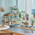 센스업 모듈선반 다용도 철재 이동식 폴딩선반1개, 5단, 화이트, 블랙 : senseup