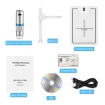 USB현미경 모니터 확인 확대경 무선 핸드 헬드 디지털 1000x 휴대용 wifi ms4 돋보기 8 led 브래킷 android ios pc : 로마일로