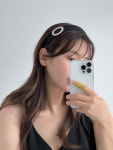 오벌 스톤 장식 헤어밴드 보석 머리띠 헤링본 새틴 벨벳 큐빅 모던 고급 : 모노플로르