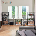 센스업 모듈선반 다용도 철재 이동식 폴딩선반1개, 5단, 화이트, 블랙 : senseup