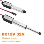 dc 12v 32n 전기 모터 선형 액추에이터 30mm 50mm 100mm 스트로크 마이크로 선형 액추에이터 모터 30mms 속도 선형 모터 드라이버... 